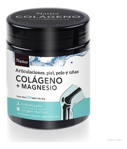 Colageno Hidrolizado + Magnesio En Polvo 250grs Natier