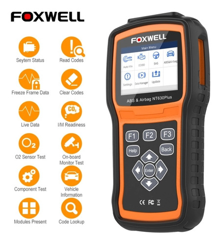 Scanner Diagnostico Automotivo Foxwell Nt630abs Airbag+8cabo