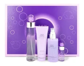 Set 360 Purple Dama Perry Ellis 4 Pz - Original