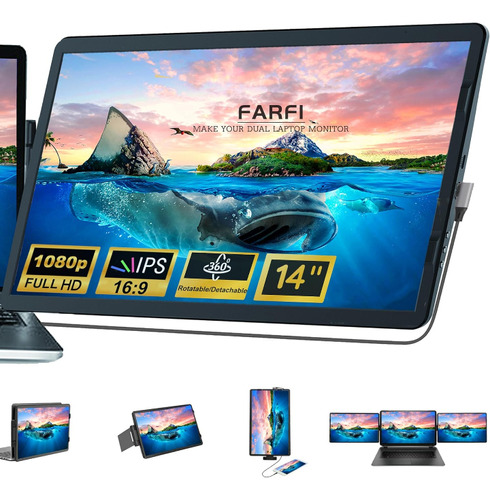 Pantalla Monitor Extensión Para Laptop 14.1 Edición De Video