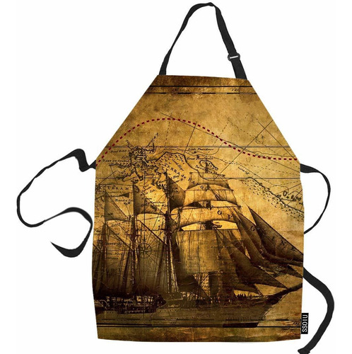 Ssoiu Delantal Cocina Pirata Nautico Vintage Vela Barco Tema