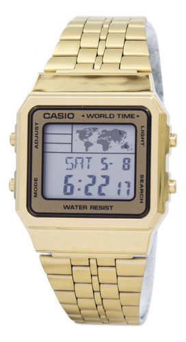Reloj Casio A500wg-9 World Time  Dorado Somos Tienda