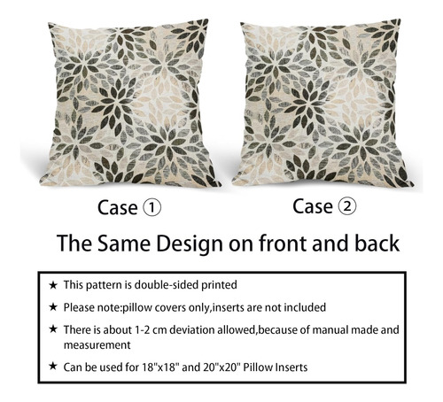 Fundas De Almohada De Dalia Marrón De 18x18 Pulgadas, ...