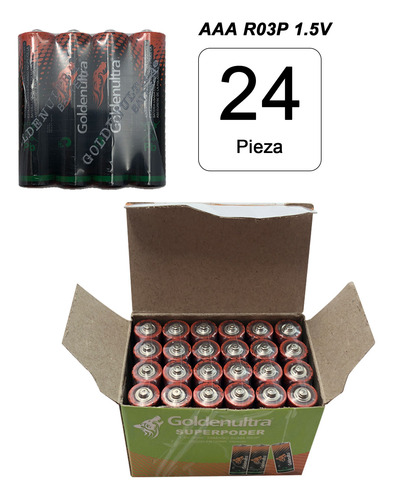 Paquete Con 24 Baterias Pilas Triple Aaa Power 1.5v D Carbon