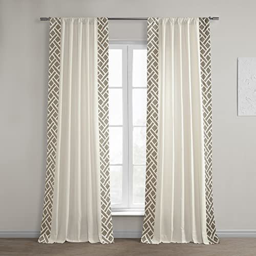 Hpd Half Price Drapes Cortinas De Algodón Sólido Con Bordes 