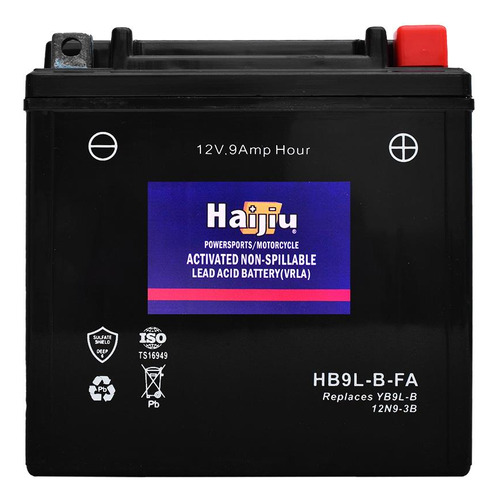 Batería Moto Haijiu Hb9l-b-fa Agm- Gel Libre Mantenimiento