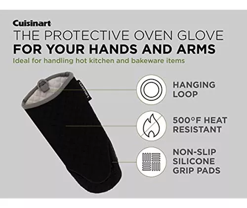 Cuisinart Guantes de horno de silicona, paquete de 2 guantes de horno  acolchados resistentes al calor para manejar de forma segura los utensilios  de