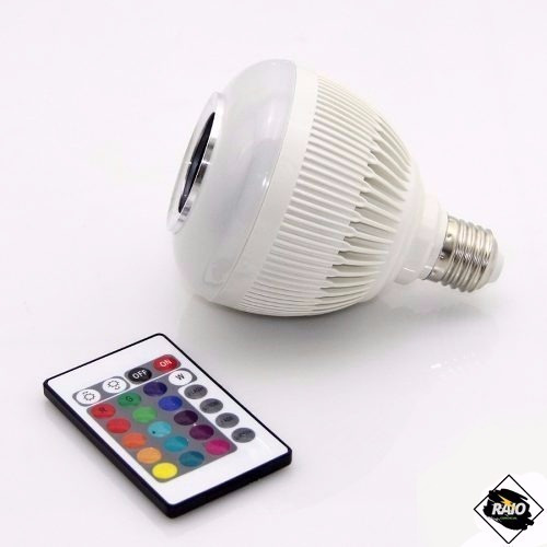 Lampada Led 12w Caixa Som Bluetooth 2 Em 1 Mp3 Music Bulb 2