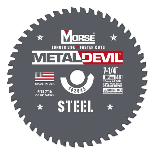 Morse Metal Devil Csm7254820fsc, Hoja De Sierra Circular, Pu
