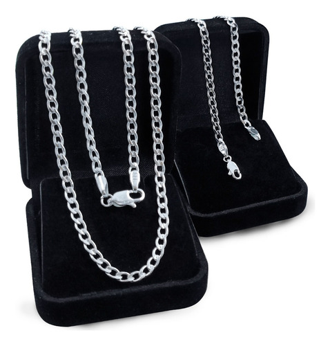 Prata 925 De Lei Corrente + Pulseira Italiana Legítima Luxo