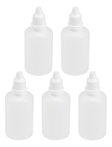 5 Botella De Reactivo Plástico 50ml, Botella De Lab Blanca