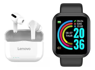 Smartwatch Reloj D20 Combo + Auriculares Lenovo Premium