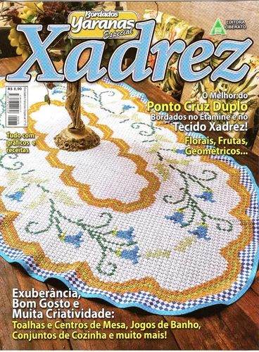 Revista Arte & Artesanato Bordado Tecido Ponto Xadrez N° 8