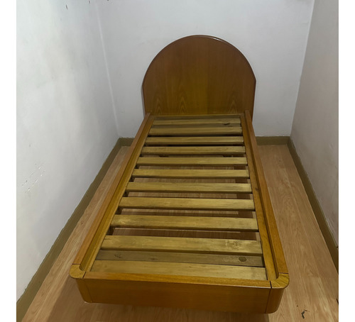 Cama Madera Maciza 1 Plaza Con Respaldo + Colchon +mesita Lu