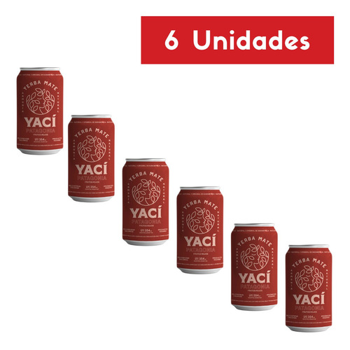 Bebida Natural De Yerba Mate Yaci 6x354ml Frutos Rojos