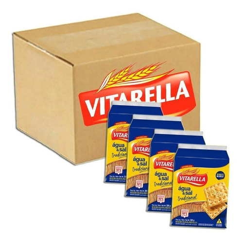 Biscoito Vitarella Água E Sal Caixa Fechada Kit 24