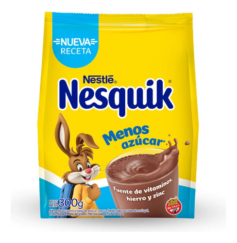 Nesquik Menos Azúcar Cacao En Polvo Nestlé X300 Gr