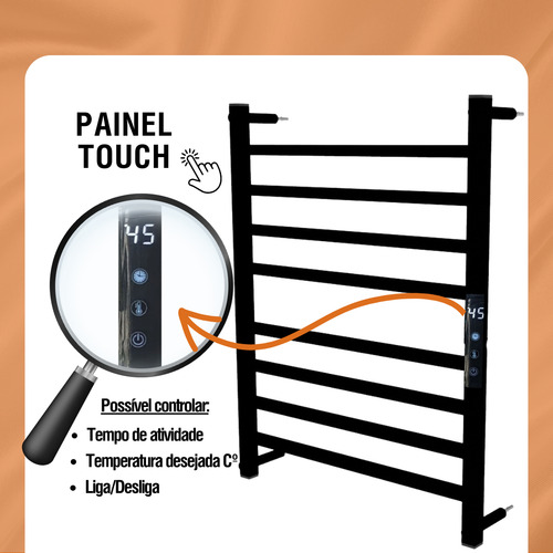 Toalheiro Térmico Inteligente Preto Ou Branco- Wi-fi - Timer Cor Branco 220v