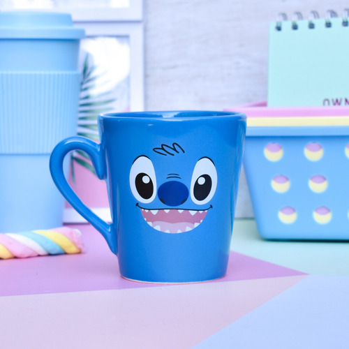 Taza De Cerámica Personajes Animados Coffee Apta Microondas Azul Stich