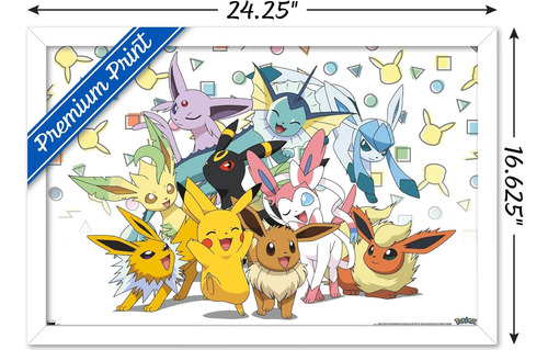 Póster De Pared De Pokémon-pikachu, Eevee Y Sus Evolu...