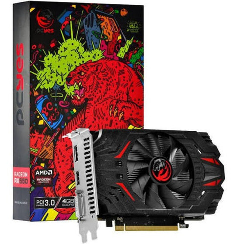 Imagem 1 de 4 de Placa De Vídeo Pcyes Amd Radeon Rx 550, 4gb Gddr5, 128 Bits,
