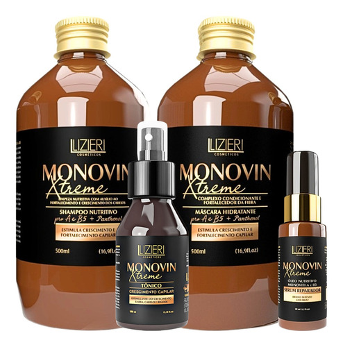 Kit Monovin Crescimento Capilar Tratamento Cabelo Antiqueda