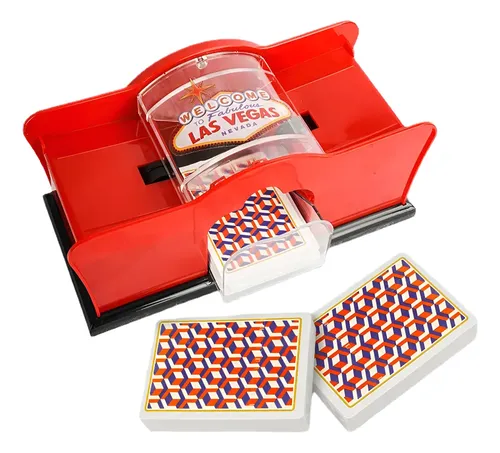 Barajador De Cartas Manual Relaxdays – Manivela, Para 2 Barajas Hasta 104 Cartas, Compatible Con Póker Y Rummy, Verde
