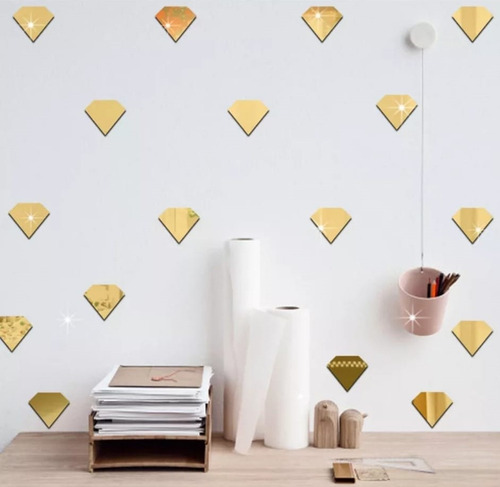 48 Piezas Adhesivo De Diamante De Espejo De Acrílico Cotre