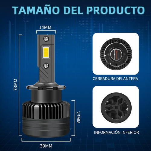 Par Faros Led Para Hid Xenón D2s/d2c/d2r 160w 24000lm 6000k