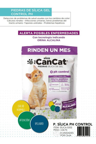 Imagen 2 de 7 de Piedras Sanitarias Silica De Gel - Ph Control 3,8lts Cancat