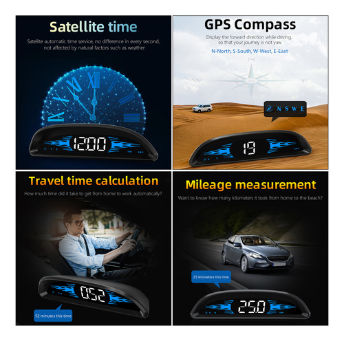 Velocímetro De Navegación Gps Para Coche Con Pantalla Fronta