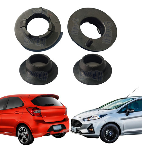 Kit 4 Calços De Mola Traseira New Ka New Fiesta New Ecosport