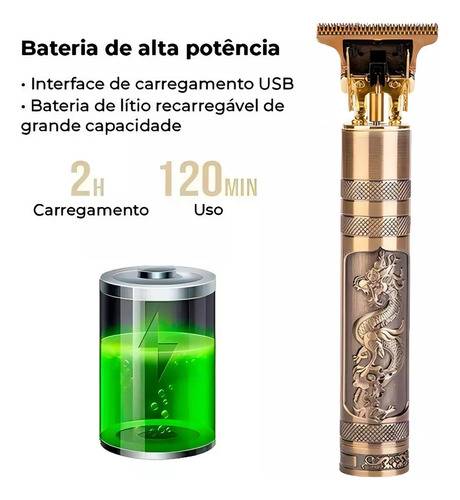 Maquina Acabamento Profissional Cabelo Barba Sem Fio Premium