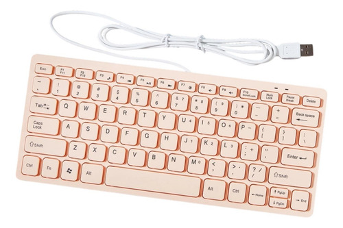 Teclado Com Fio Digação Confortável Mini Conveniente Rosa