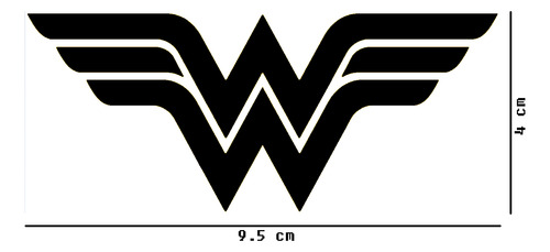 Sticker Vinil Wonder Woman Logo 9.5x4cm 2pz $135 Mikegamesmx