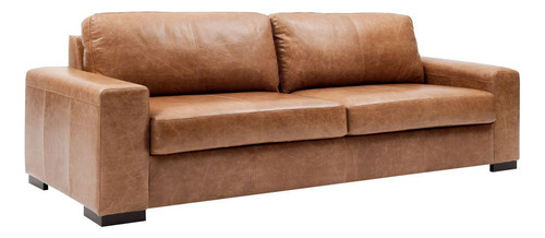 Sofá 3 Lugares Aisla 210 Cm Couro Camel - Gran Belo