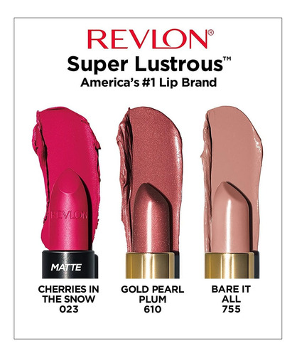 Lápiz Labial Revlon Super Lustrous De 3 Piezas De Alto Impac