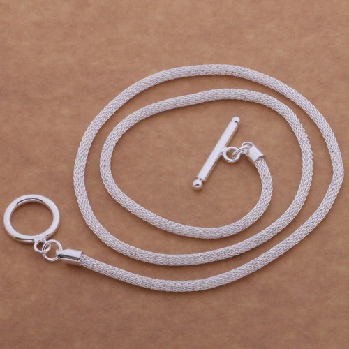 Imagen 3 de 4 de Collar Para Mujer Víbora Plata Ley .925