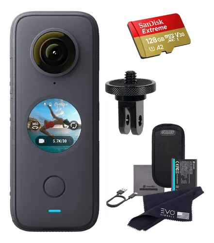 Insta360 One X2 360 Cámara Con Visualización Táctil - 5.7k30 360 Video, Modo De Cámara Frontal Constante, Foto De 18mp 360 + Instapano | El Paquete Incluye Adaptador De Montaje Para Gopro Ecosystem Y
