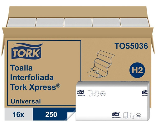 Imagen 1 de 6 de Toalla Interfoliada Tork  Xpress® Universal 16 Pqts 250 Hoja