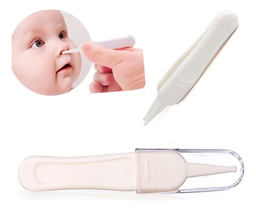 Pinza Saca Mocos Para Bebe Limpieza De Oídos Y Nariz Color Crema