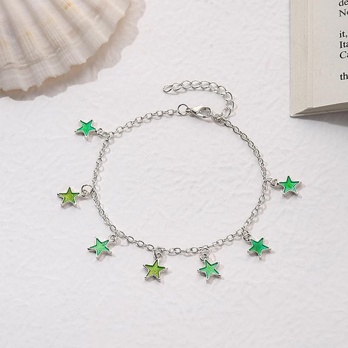 Tobillera Cliory Con Estrella Luminosa, Tobillera Con Borla,