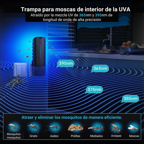Lampara Mata Mosquitos Trampa Para Insectos Con Luz Uv 9w