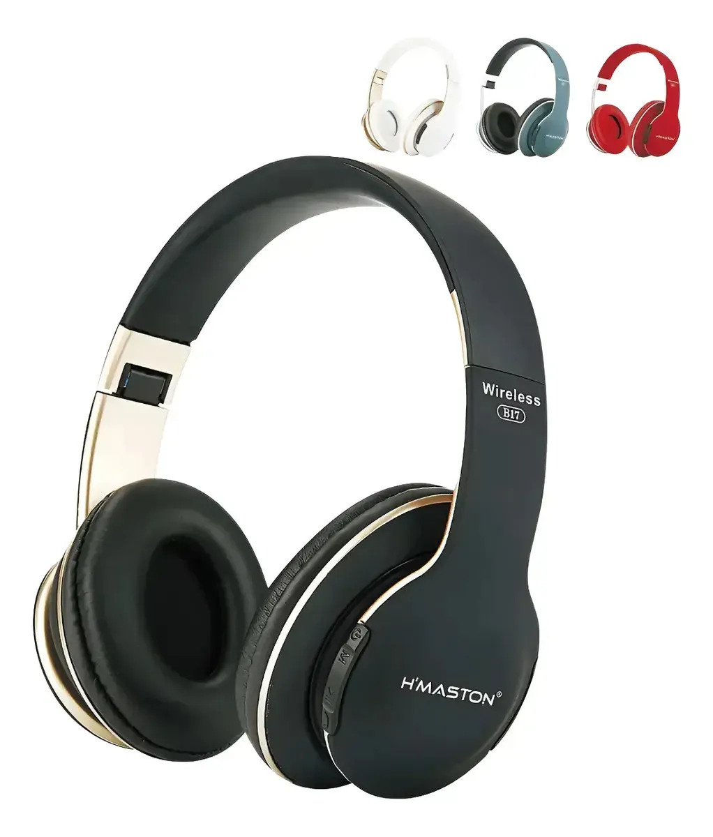 Fone De Ouvido Headset Bluetooth Sem Fio Com Microfone H'maston B17 Cor Preto