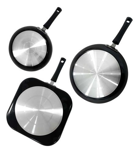 Sartenes Y Plancha Cuadrada Tramontina Every Day 27899/429 Color Negro