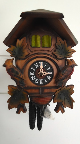 Reloj Cu-cu Alemán Antiguo-hubert Herr Alemán Dos Pájaros Café (Usado)