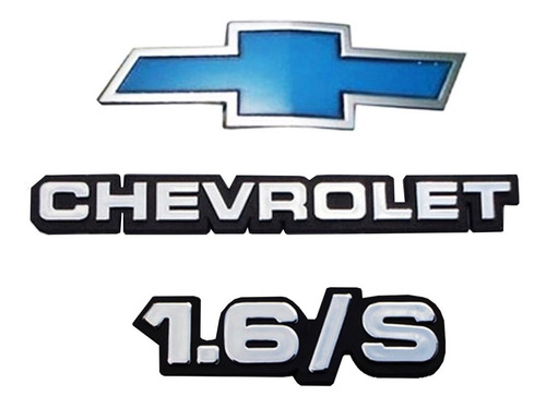 Imagem 1 de 5 de Kit Emblemas Gravata + Chevrolet + 1.6/s P/ Chevette + Brind