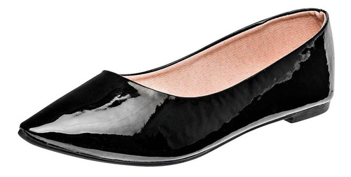 Sexy Girl Flats Para Mujer Negro Charol, Código 101962-1