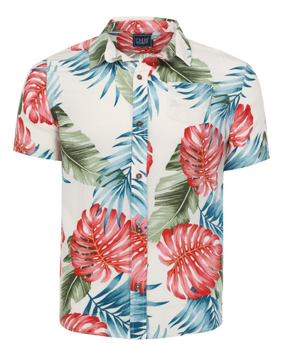 Camisa Hawaiana Manga Corta Para Hombre Playa Casual Suave