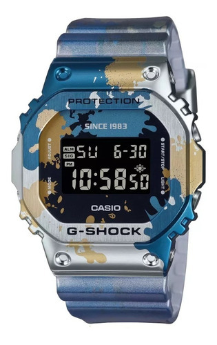 Reloj Casio G-shock Gm-5600ss-1 Hombre Ts Color de la correa Azul Color del bisel Azul Color del fondo Negro